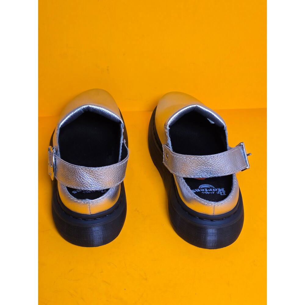Dr Martens Laketen Silver Metallic Leather Slingback Platform Mules sz 11/12 New - Picture 9 of 16
